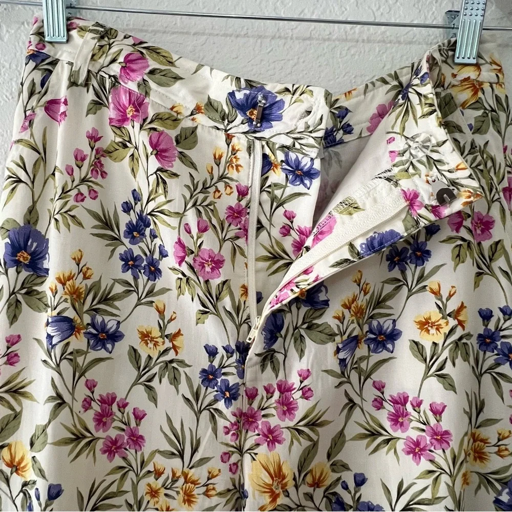En Saison Valeria Trouser Floral Anthropologie Tencel Linen Blend Women’s Medium - Picture 4 of 8